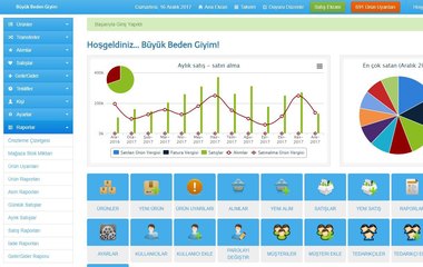 Giyim mağazası programı: barkodlu satış, çoklu şube stok, transfer ve satış raporları ana ekranı