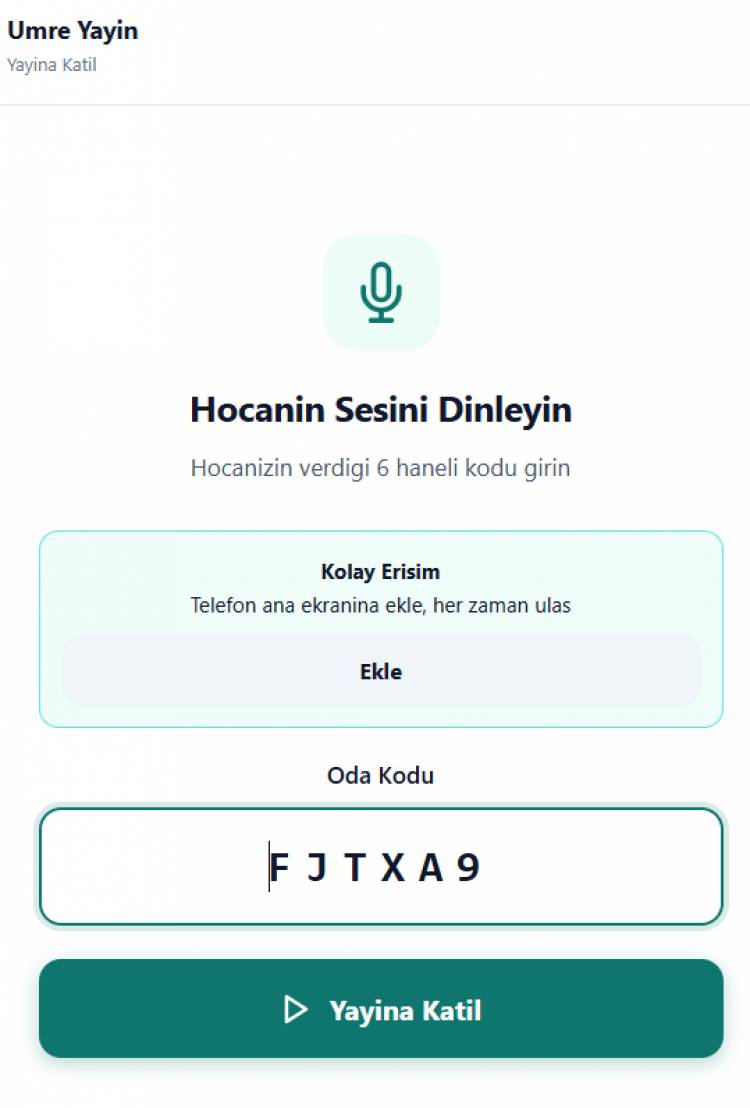 UmrePhone — Umre ve Hac Gruplarında Cemaate Anında Ulaşın